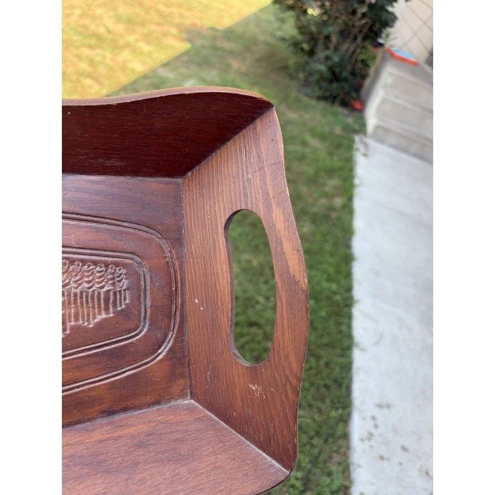 Vintage Wooden “ Give Us This Day Our Daily Bread” Bread Tray | Farmhouse